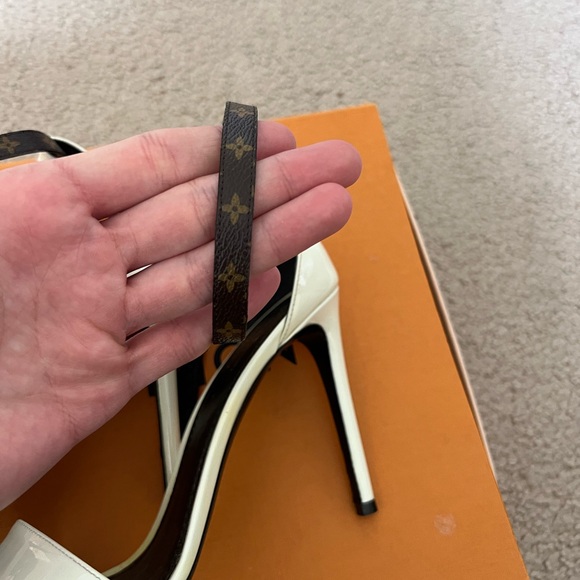 Preowned Womens Louis Vuitton Passenger Heel Sandals Monogram EBENE Sz. 38/US 8. - Picture 6 of 12